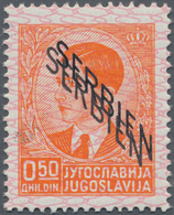 Dt. Besetzung II WK - Serbien: 1941, Freimarken Mit Netzüberdruck, Michel Nummer 2 Mit Doppelten Auf - Ocupación 1938 – 45