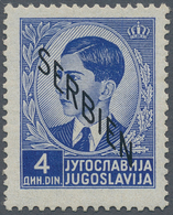 Dt. Besetzung II WK - Serbien: 1941, 4 Dinar, Ohne Netzüberdruck, Postfrisch, Michel Nummer 7 F I. S - Besetzungen 1938-45
