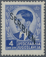 Dt. Besetzung II WK - Serbien: 1941, 4 Dinar, Ohne Netzüberdruck, Postfrisch, Michel Nummer 7 F I. S - Ocupación 1938 – 45