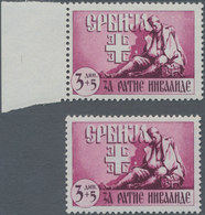 Dt. Besetzung II WK - Serbien: 1943, 3 + 5 D Kriegsinvaliden-Hilfe, 2 Marken Mit Gleicher Markanter - Besetzungen 1938-45