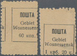 Dt. Besetzung II WK - Ukraine - Wosnessensk: 1942. Freimarken 60 K Und 1.20 Krb Je Mit Markanter Feh - Besetzungen 1938-45