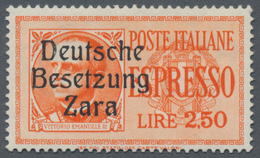 Dt. Besetzung II WK - Zara: 1943, 2.50 Lire Rotorange Eilmarke, Aufdruck In Type II, Postfrisch, Uns - Besetzungen 1938-45