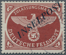 Feldpostmarken: 1944, Insel Rhodos, Inselpost-Zulassungsmarke Mit Diagonalem Schwarzblauen Agramer A - Altri & Non Classificati