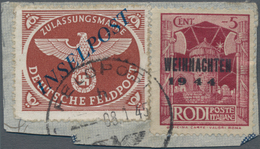 Feldpostmarken: 1944, Agramer Aufdruck, Zulassungsmarke Durchstochen Mit Blauem Aufdruck (Platte I/1 - Andere & Zonder Classificatie