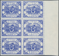 Feldpostmarken: 1945 'U-Boot HELA': Zulassungsmarke Im Rechten Rand-6er-Block, Dabei Mittlere, Recht - Sonstige & Ohne Zuordnung