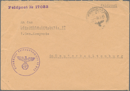 Feldpost 2. Weltkrieg: 1943, Front/Front: Brief Mit Dienststempel Der Feldpost-Nr.17033 (Kol.Bau Btl - Altri & Non Classificati