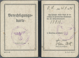 Feldpost 2. Weltkrieg: 1943, Berechtigungskarte Zum Empfang Gewöhnlicher Postsachen Für Die Feldpost - Otros & Sin Clasificación