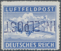 Feldpost 2. Weltkrieg: 1945, Feldpost Zulassungsmarke "INSELPOST" Postfrisch, Durchstochen Mit Kopfs - Sonstige & Ohne Zuordnung