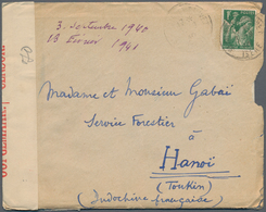 Zensurpost: 1940, France, 1 F Green "Iris", Single Franking On Cover With Full Content, Sent From ST - Otros & Sin Clasificación
