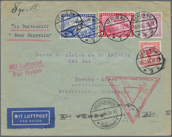 Deutsches Reich - Weimar: 1933, 1 RM Und 2 RM Zeppelin Zusammen Mit 10 Pfg. Und 15 Pfg. Flugpost Ste - Altri & Non Classificati