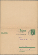 Deutsches Reich - Ganzsachen: 1928, Frage/Antwortkarte 5 Pfg.+5 Pfg. Grün Gezähnt Zusammenhängend, B - Altri & Non Classificati