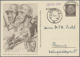 Deutsches Reich - Ganzsachen: 1941, Bildkarte 6 Pfg. Hindenburg "Infanterie" Bedarfsgebraucht Von "D - Otros & Sin Clasificación