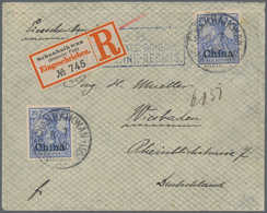 Deutsche Post In China: 1902(8.7.), 2 X 20 Pfg Mit Stempel ''SCHANHAIKWAN DEUTSCHE POST" Auf R-Brief - Chine (bureaux)