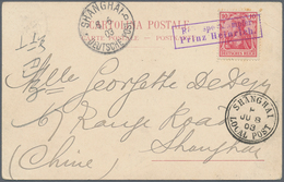 Deutsche Post In China: 1903 (1.5.), Violetter Rahmenstempel "Reichspostdampfer/Prinz Heinrich." Auf - China (offices)