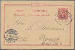 Deutsche Post In China: 1904 (13.6.), 10 Pfg GA-Karte Mit Stempel "DEUTSCHE SEEP0ST YANGTSE-LINIE A" - Cina (uffici)