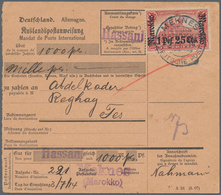 Deutsche Post In Marokko: 1914 (3.7.), Einzelfrankatur 1 Pes.25 Cts. Auf 1 Mark Mit Stempel "MEKNES - Marruecos (oficinas)