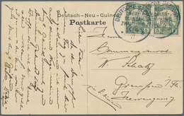 Deutsch-Neuguinea: 1911 (19.4.), Paar 5 Pfg Mit Stempel "DEUTSCHE SEEPOST NEU-GUINEA-ZWEIGLINIE * B" - Nuova Guinea Tedesca