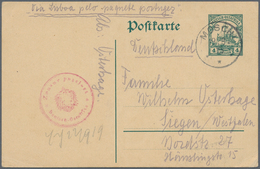 Deutsch-Ostafrika: 1915 (19.8.), 4 Heller GA-Kte Mit Stempel ''MOSCHI" Von Leutnant Osterhage Nach S - Deutsch-Ostafrika