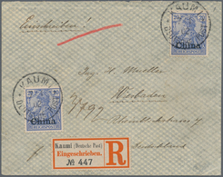 Deutsche Kolonien - Kiautschou: 1902 (7.4.), 2 X 20 Pfg DP China Mit Stempel "KAUMI DEUTSCHE POST'' - Kiautschou