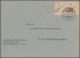 Deutsche Lokalausgaben Ab 1945: ALTDÖBERN: 1946, Gebührenzettel 6 Pfg. Violett, Waagerechtes Paar Al - Sonstige & Ohne Zuordnung