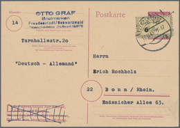 Deutsche Lokalausgaben Ab 1945: FREUDENSTADT: 1945, 2.Auflage, Gebührenzettel 6 Pfg. Schwarz Auf Gel - Sonstige & Ohne Zuordnung