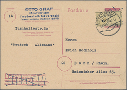 Deutsche Lokalausgaben Ab 1945: FREUDENSTADT: 1945, 2.Auflage, Gebührenzettel 6 Pfg. Schwarz Auf Gel - Other & Unclassified