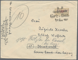 Deutsche Lokalausgaben Ab 1945: GROSSRÄSCHEN: 1945, Gebührenzettel 15 Pfg. Rot Auf Grün Als Portoger - Sonstige & Ohne Zuordnung