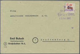 Deutsche Lokalausgaben Ab 1945: GROSSRÄSCHEN: 1945, Gebührenzettel 12 Auf 15 Pfg. Als Portogerechte - Otros & Sin Clasificación