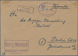 Deutsche Lokalausgaben Ab 1945 - Fredersdorf: 1945, Gebührenzettel XII Pfg. Blau/violett Mit Signum - Altri & Non Classificati
