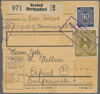 Alliierte Besetzung - Notstempel: Sowjetische Zone: "Seebad Heringsdorf 1. OKT. 1948" Not-Ra3 Auf Pa - Other & Unclassified