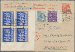 Alliierte Besetzung - Ganzsachen: 1948, Antwortkarte 30 Pfg. Arbeiter Mit Zehnfach-Misch-Zusatzfrank - Other & Unclassified
