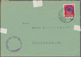 Sowjetische Zone - Sächsische Schwärzungen: 1945, 12 Pfg. Dienstmarke Als Portogerechte Einzelfranka - Sonstige & Ohne Zuordnung