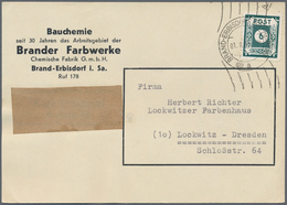 Sowjetische Zone - Ost-Sachsen: 1945, Ziffer 6 Pfg. Schwarzblaugrün Mit Amtlicher Versuchszähnung 11 - Sonstige & Ohne Zuordnung