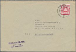 Sowjetische Zone - Ost-Sachsen: 1945, Ziffer 12 Pfg. Rot Mit Durchstich Als Portogerechte Einzelfran - Otros & Sin Clasificación