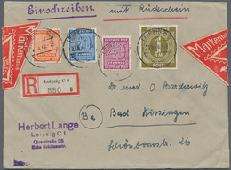 Sowjetische Zone - West-Sachsen: 1946, Zwei Portogerechte 1.68 RM-Frankaturen Auf R-Brief Der 2.Gewi - Autres & Non Classés