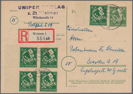 Sowjetische Zone - Ganzsachen: 1945, Ganzsachenkarte 6 Pfg. Grün, Zwei Bedarfsgebrauchte Stücke Per - Andere & Zonder Classificatie