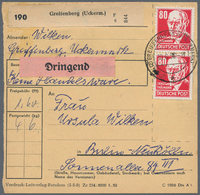 DDR: 1953, Köpfe-Serie, 80 Pfg. Rot, Portogerechte Einzel- Und Portogerechte Mehrfachfrankatur, Je A - Lettres & Documents