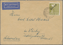 Berlin: 1948, 1 Mark Schwarzaufdruck (unten Einige Minim Verkürzte Zähnchen, Belanglos) Als Portoger - Cartas & Documentos