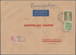 Berlin: 1950, 1 DM Stephan Zusammen Mit 10 Pfg. Bauten Als Portogerechte Frankatur Auf Luftpost-R-Br - Covers & Documents