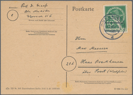 Berlin: 1949, 10 Pfg. Währungsgeschädigte Als Portogerechte Einzelfrankatur Auf Karte Von "BERLIN-NE - Lettres & Documents