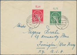 Berlin: 1950, 10 Pfg. Und 20 Pfg. Währungsgeschädigte Je Vom Oberrand Als Portogerechte Frankatur Au - Briefe U. Dokumente