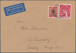 Berlin: 1951, 20 Pfg. Währungsgeschädigte Zusammen Mit 5 Pfg. Grünaufdruck Als Portogerechte Frankat - Briefe U. Dokumente