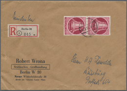 Berlin: 1952, 40 Pfg. Glocke Rechts, Senkrechtes Paar Als Portogerechte Mehrfachfrankatur Auf R-Brie - Briefe U. Dokumente