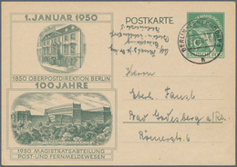 Berlin - Ganzsachen: 1950, Ganzsachenkarte 10 Pfg. Währungsgeschädigte Bedarfsgebraucht Von "BERLIN- - Autres & Non Classés