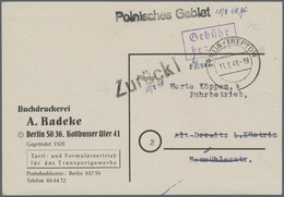 Berlin - Besonderheiten: 1948, Gebühr Bezahlt-Bedarfskarte Ab "BERLIN-TREPTOW 13.7.48" Nach Alt-Drew - Altri & Non Classificati