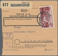 Französische Zone - Rheinland Pfalz: 1949, 90 Pfg. Braunkarmin Als Portogerechte Einzelfrankatur Auf - Sonstige & Ohne Zuordnung