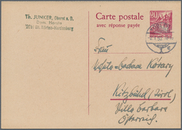 Französische Zone - Rheinland Pfalz - Ganzsachen: 1950, Frage/Antwortkarte 20 Pfg.+20 Pfg. Lila Zusa - Sonstige & Ohne Zuordnung