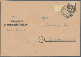 Französische Zone - Württemberg: 1949, Freimarken III 40 Pfg. Olivbraun Als Portogerechte Einzelfran - Altri & Non Classificati