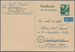 Französische Zone - Württemberg - Ganzsachen: 1949, Frage/Antwortkarte 10 Pfg.+10 Pfg. Grün Zusammen - Sonstige & Ohne Zuordnung