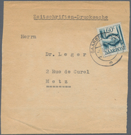 Saarland (1947/56): 1948, 60 C. Dunkelgrünlichgrau Als Portogerechte Einzelfrankatur Auf Zeitungs-Dr - Storia Postale